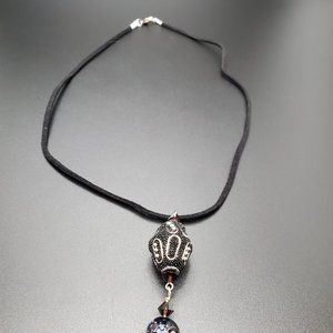 glass cord necklace.